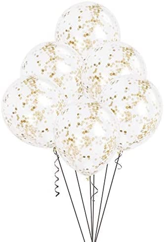 Gylltur confetti blöðrupakki  6stk