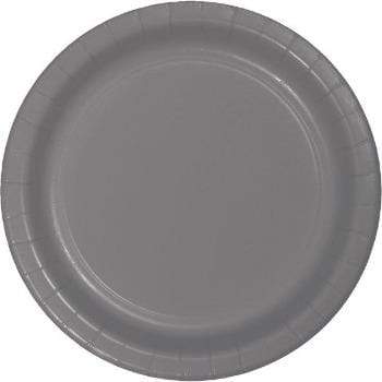 Dökkgráir 23 cm pappadiskar - 24 stk