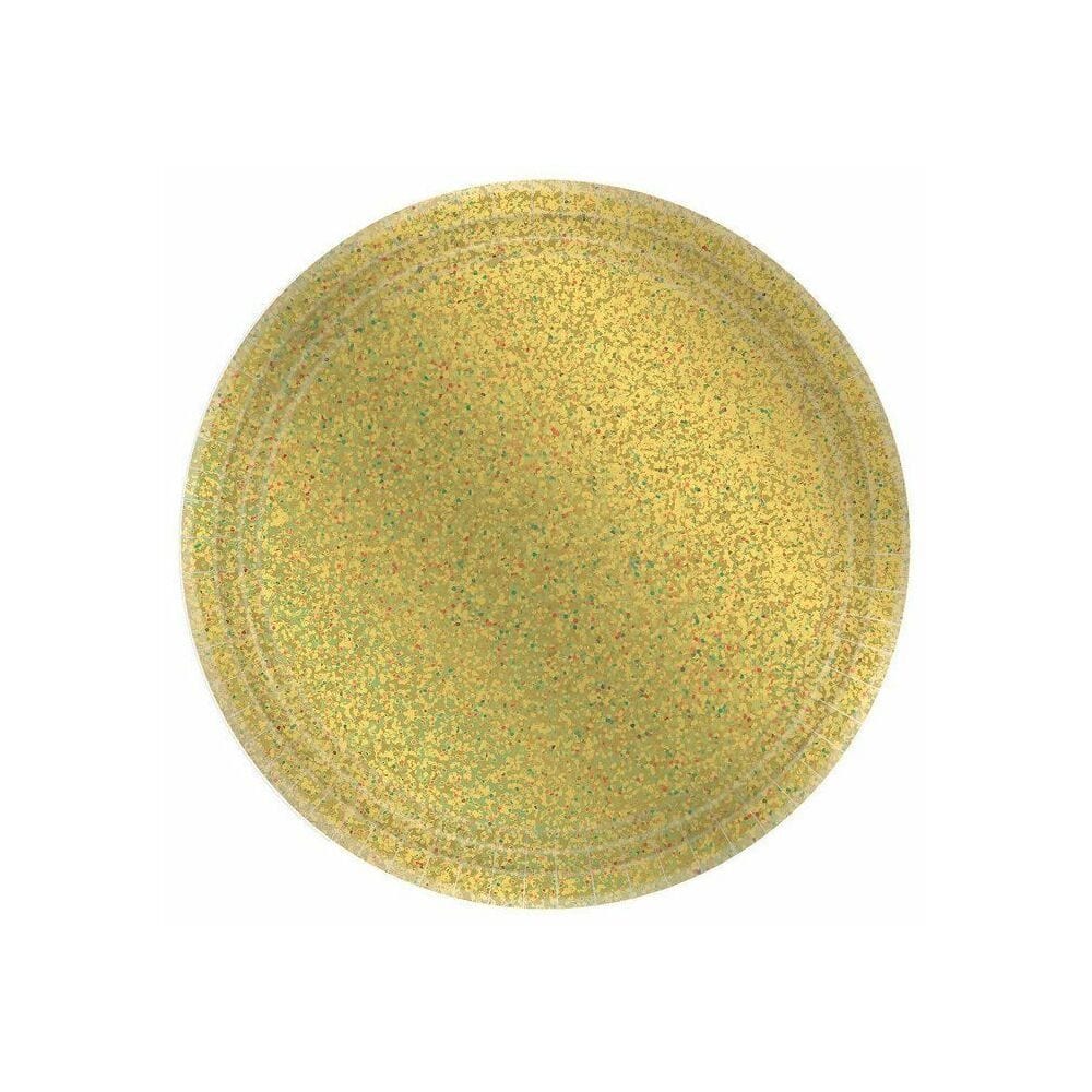 Gylltir glans diskar - 8 stk í pakka, 22cm