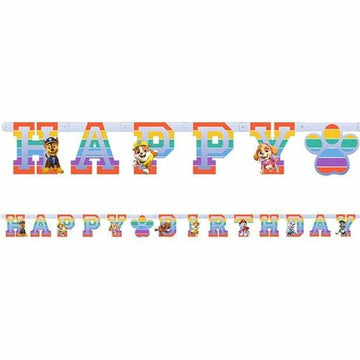 Hvolpasveita "Happy Birthday" borði - 2m