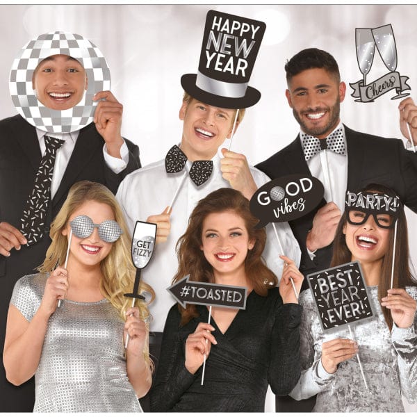 Jumbo New year photo booth props-12stk í pakka