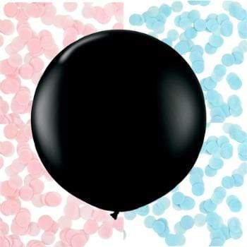 Kynjablaðra með bleiku eða bláu confetti - 90 cm