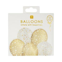 Gyllt og hvítt blöðru kit- 5x blöðrur