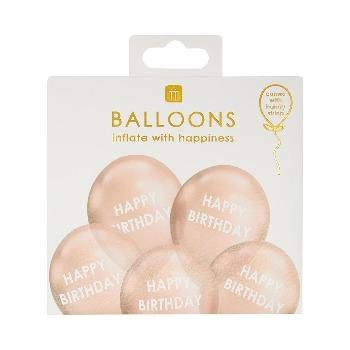 Rósagyllt "Happy Birthday" blöðru kit- 5x blöðrur