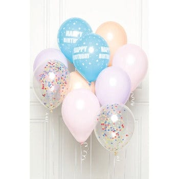 Pastel litaðar "happy birthday" blöðru kit- 10x blöðrur