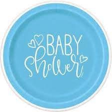 Bláir “Baby shower” kökudiskar 8 stk