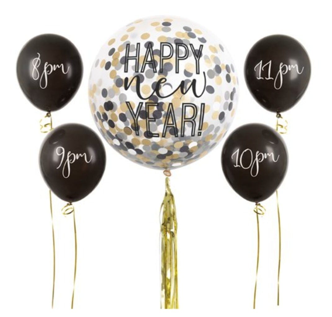 Niðurtalningarblöðrur  "Happy New Year" - 5stk