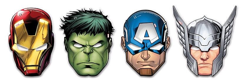 Avengers andlitsgrímur- 6 stk í pakka