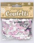 Confetti kampavínsflöskur og glös- bleik og silfur- 14g