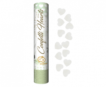 Confetti sprengja međ hvìtum pappa hjörtum- 30cm
