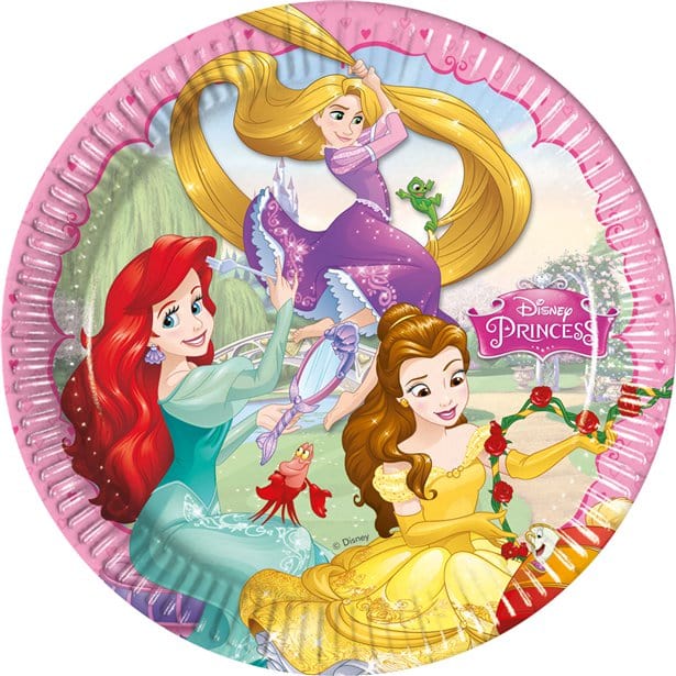 Disney prinsessu diskar- 23cm 8stk í pakka