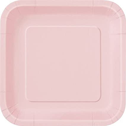Pastel bleikir kassalaga kökudiskar 16 stk