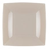 Kremaðir plastdiskar (fjölnota)- 8stk í pakka 18cm x 18cm
