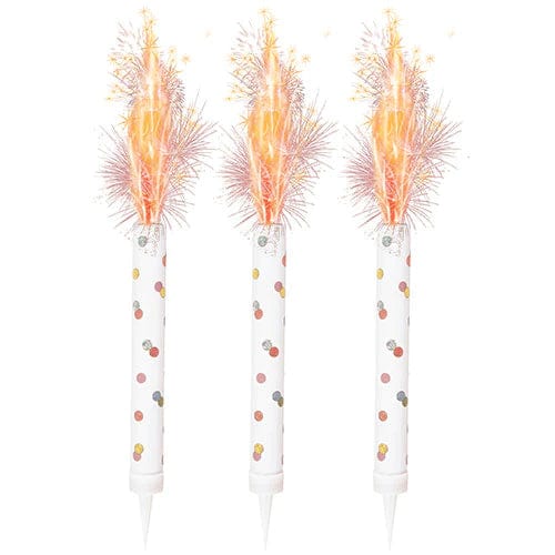 Kökublys hvít með rósagylltum doppum (12 cm) 3 stk