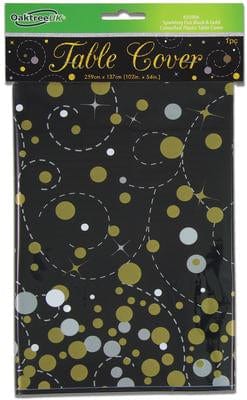 Svartur og gylltur plastdúkur - 2.59cm x 1.37cm