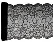 Svartur blúndu borðrenningur 18cm x 3 m