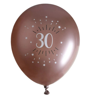 Rósagyllt 30 ára latex blaðra 30cm