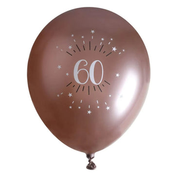 Rósagyllt 60 ára latex blaðra 30cm