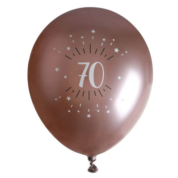 Rósagyllt 70 ára latex blaðra 30cm