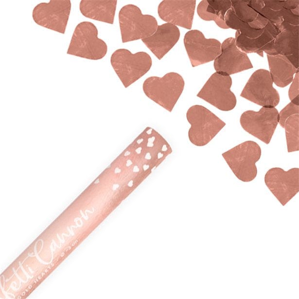 Rósagyllt hjarta confetti sprengja  60cm