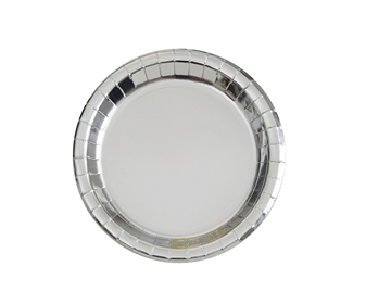 Silfur metallic pappadiskar - 8 stk í pakka 17,1 cm