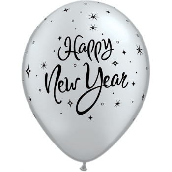 Silfur  "Happy new years" blaðra- 28cm