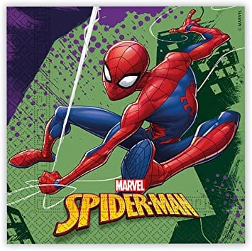 Spiderman servíettur grænar- 20stk í pakka 33x33cm
