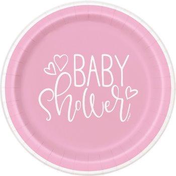 Bleikir “Baby shower” matardiskar 8 stk