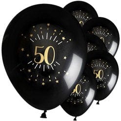 Svört 50 ára latex blaðra -30 cm