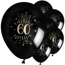 Svört 60 ára latex blaðra -30 cm