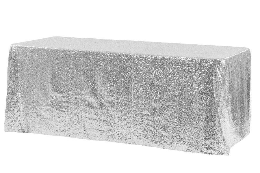 Silfurlitaður pallíettu borðdúkur 128x250 cm