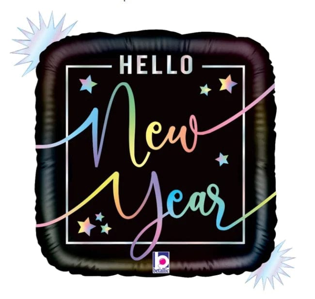 Svört og regnboga “hello new year” blaðra