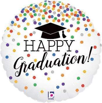 Confetti "happy graduation" útskriftarblaðra 45cm